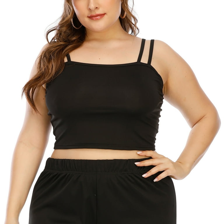 Women s Plus Size Spaghetti Strap Camisole Sleeveless Peplum Vests