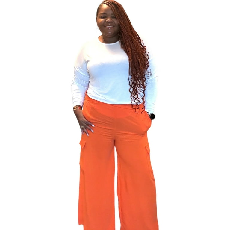 Women's Plus Size Spicy Orange Cargo Pants - Walmart.com Women's Plus Size Spicy Orange Cargo Pants - Walmart.com