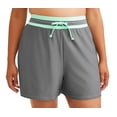 Women's PlusSize Sporty Stretch Swim Shorts With BuiltIn Briefs