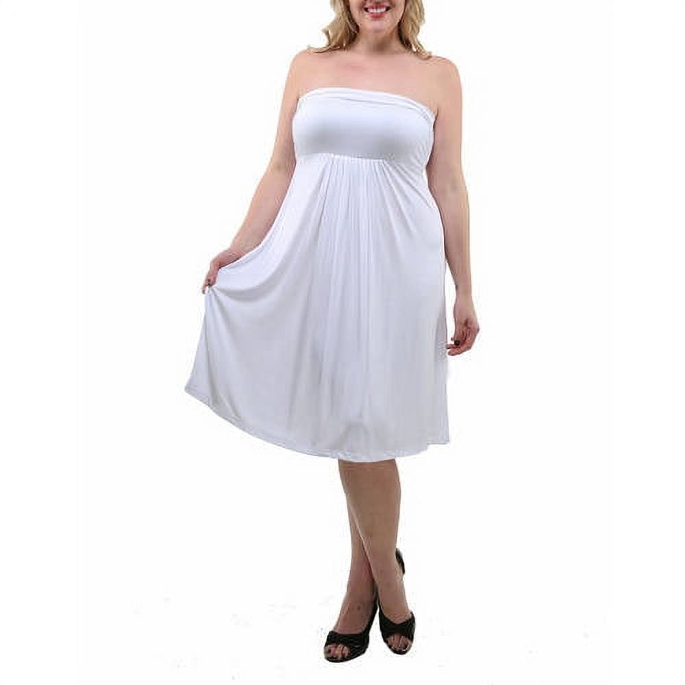 Women s Plus Size Strapless Dress Walmart