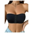 thumbnail image 1 of Women's Plus Size Strapless Front Closure Bandeau Bra Seamless Wireless Bralette Tube Top, 1 of 8
