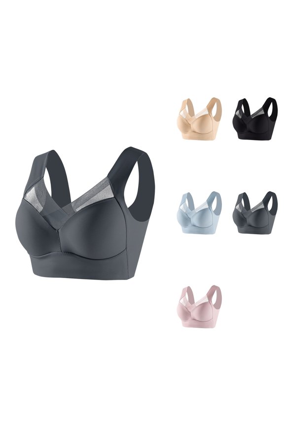 Women's Plus Size Strapless Lace Tank Top Bra: Full Coverage Minimizer, Adjustable Anti- with Reinforced Grip Band