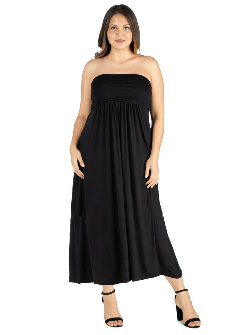 Women's Plus Size Strapless Maxi Dress - Walmart.com Women's Plus Size Strapless Maxi Dress - Walmart.com