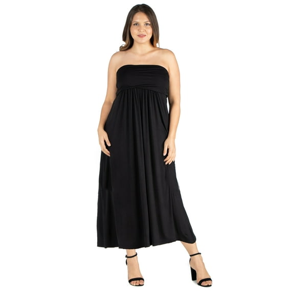 Women’s Plus Size Strapless Maxi Dress