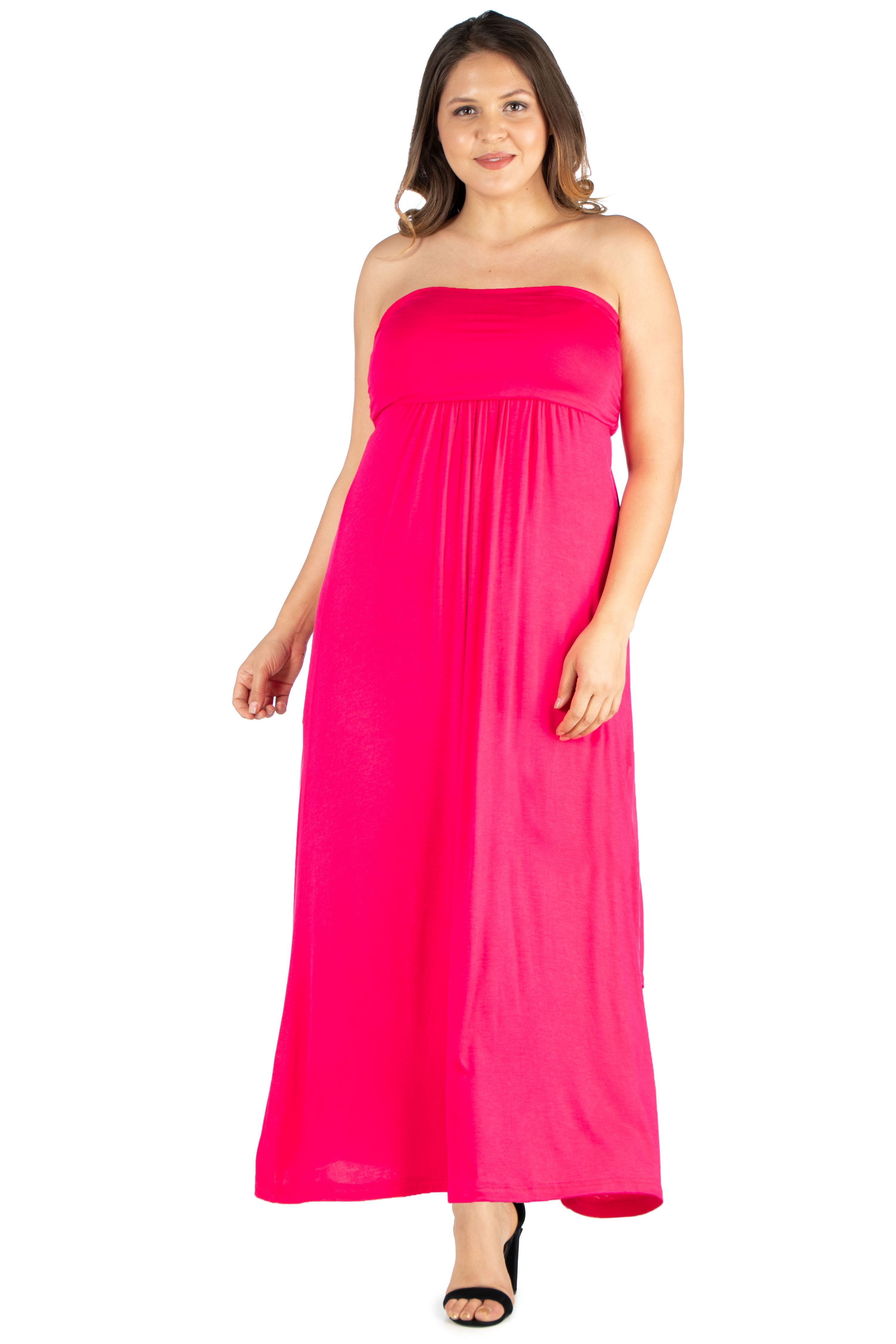 Plus size top strapless maxi dress