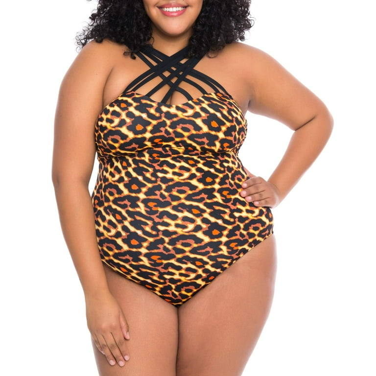 Plus size strappy swimsuit on sale