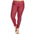 thumbnail image 1 of Women's Plus Size Stretch Casual Basic Pockets Button Solid Leggings Denim Jeans Pants, 1 of 4