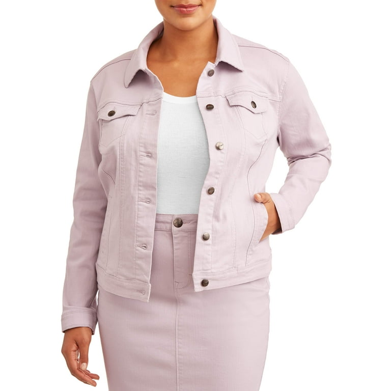 Plus size colored denim jacket top