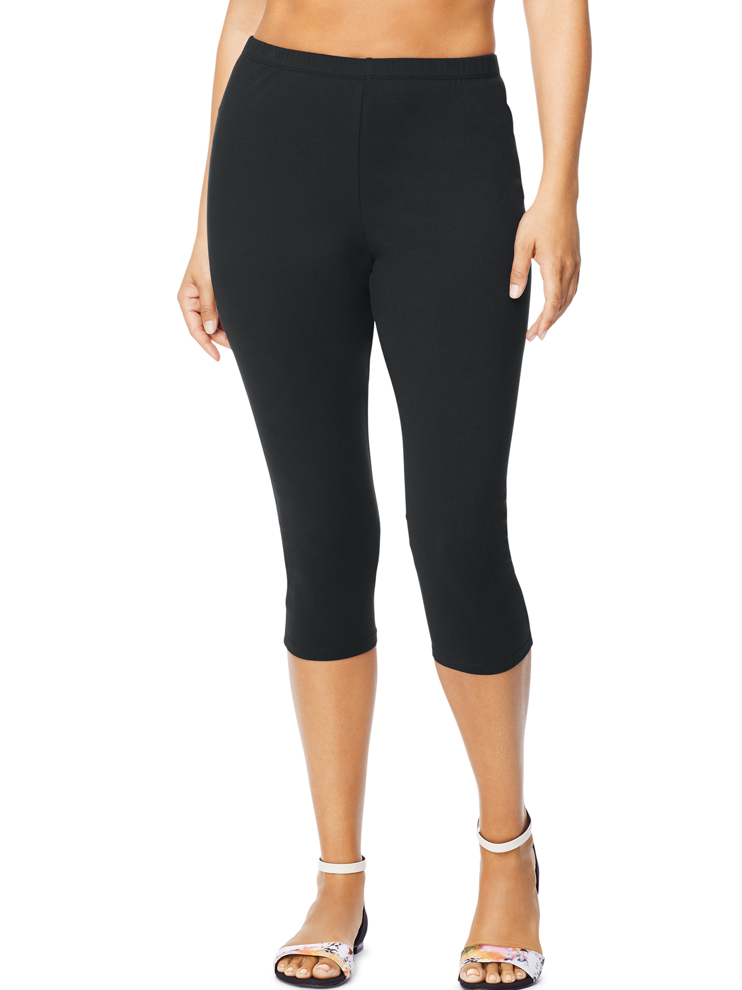 Women's Plus-Size Stretch Jersey Capri Legging - Walmart.com