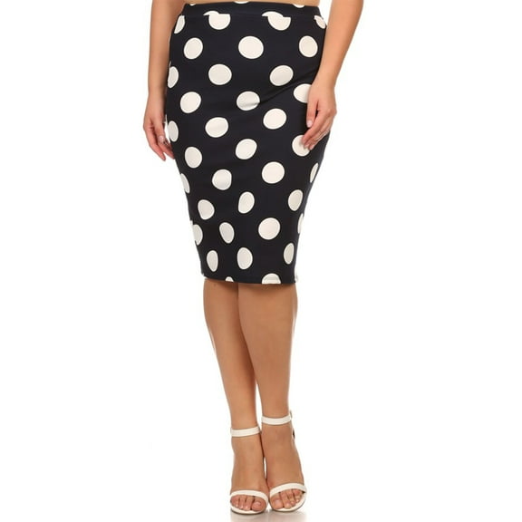 Women's Plus Size Stretchy Pencil Midi Skirt – Casual & Office Style