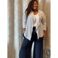 thumbnail image 1 of Women's Plus Size Striped Open Front Cardigans, 1 of 3