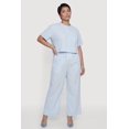 thumbnail image 1 of Women's Plus Size Striped Poplin Drawstring Waist Pants, 1 of 4