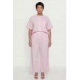 thumbnail image 1 of Women's Plus Size Striped Poplin Drawstring Waist Pants, 1 of 4
