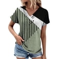thumbnail image 1 of Women's Plus Size Summer Dressy Button Blouses Short Sleeve V Neck Tunic Tops for Leggings Casual T-Shirts S-3XL, 1 of 5