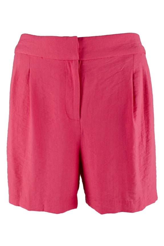 Women's Plus Size Summer Heat Solid Pull On Shorts Fuchsia 16