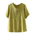 thumbnail image 1 of Women's Plus Size Summer Short Sleeve T Shirt Casual Top With Embroidery, 1 of 2