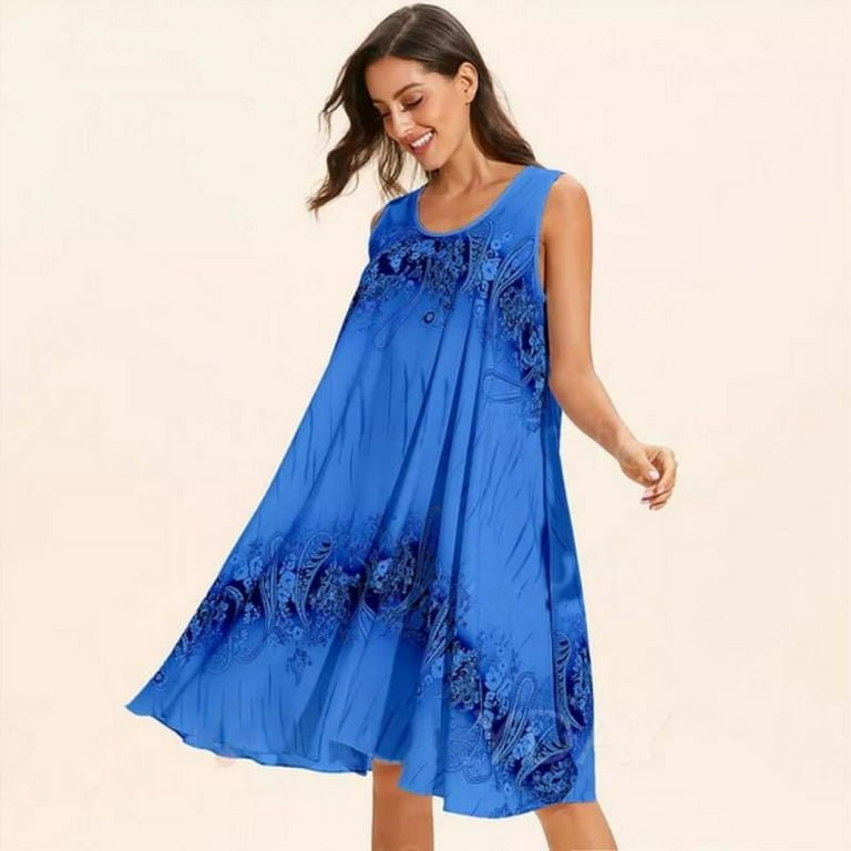 Royal blue plus size summer dress online