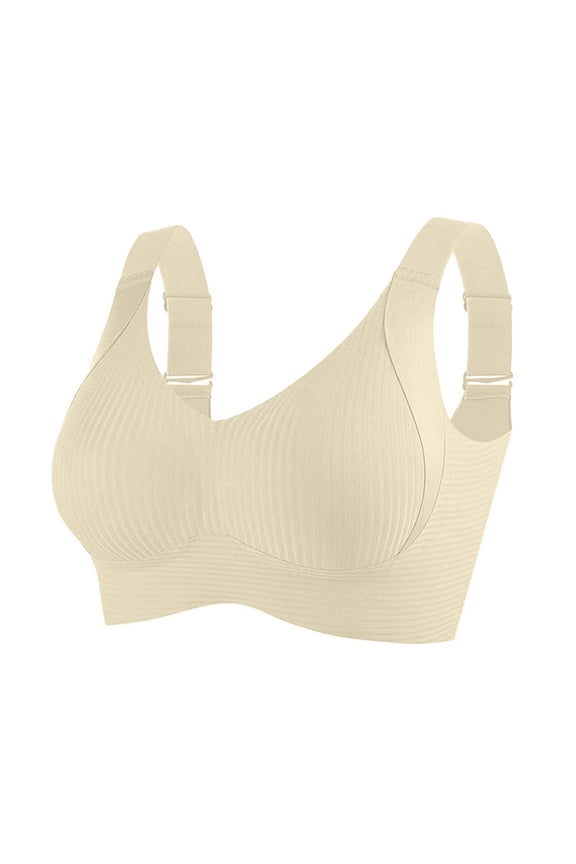 Women's Plus Size Support Bra – Adjustable Straps, Anti-Dropping, Full Coverage, Beige XXXXXL