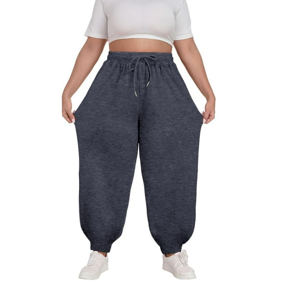 CHUMUD Women's Plus Size Sweatpants Athletic Pants High Waisted Baggy Joggers Lounge Workout Jogging with Pockets