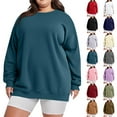 thumbnail image 1 of Women's Plus Size Sweatshirt- Fall Winter Soft Fleece Long Sleeve Sweatshirt and Joggers Sweatshirt Spring Outfit, 1 of 7