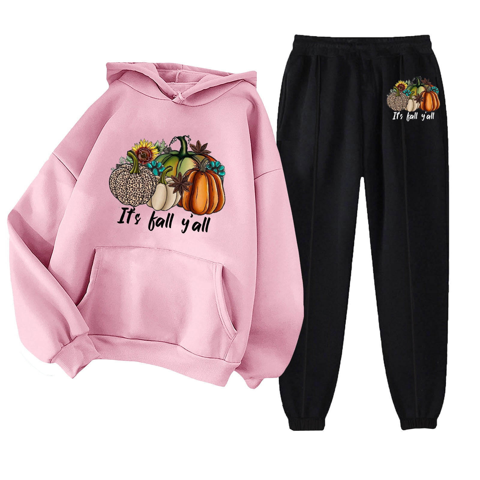 Women's Plus Size Sweatsuit Set 2 Piece,2024 Fall Winter Thanks Giving ...