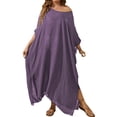 thumbnail image 1 of Women's Plus Size Swim Cover Ups Lightweight 3/4 Sleeve Solid Color Sheer Mesh Dress Summer Beach Relaxed Fit Bathing Suits, 1 of 3