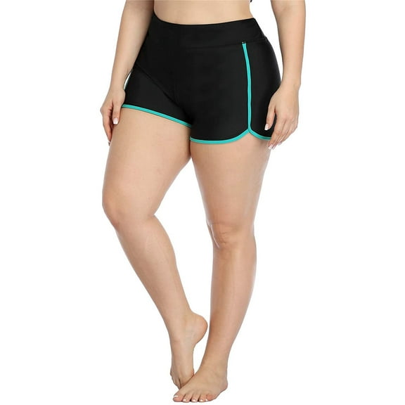 Women's Plus Size Swim Shorts Swim Bottom Solid Beach Swim Board Shorts