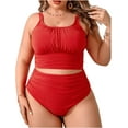 thumbnail image 1 of Women's Plus Size Swimsuit Ruched High Waisted Bikini Sets Two Piece Bathing Suits, 1 of 6