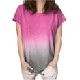 thumbnail image 1 of Women's Plus-Size T-Shirt Oversized T-Shirt Summer Crew-Neck Gradient Casual top, 1 of 6