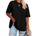 thumbnail image 1 of Women's Plus Size T Shirts Oversized Tees Summer Half Sleeve Crew Neck Tunic Tops, 1 of 5