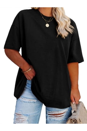 Women's Plus Size T Shirts Oversized Tees Summer Half Sleeve Crew Neck Tunic Tops