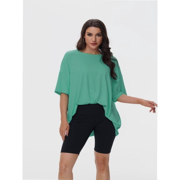Women's Plus Size T Shirts Oversized Tees Summer Half Sleeve Crew Neck Tunic Tops