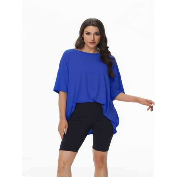 Women's Plus Size T Shirts Oversized Tees Summer Half Sleeve Crew Neck Tunic Tops