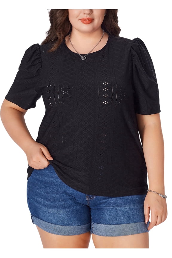 Women's Plus Size T Shirts Oversized Tees Summer Half Sleeve Crew Neck Tunic Tops