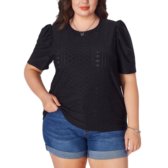 MLDRA Women's Plus Size T Shirts Oversized Tees Summer Half Sleeve Crew Neck Tunic Tops