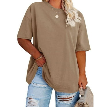 Women's Plus Size T Shirts Oversized Tees Summer Half Sleeve Crew Neck Tunic Tops