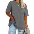 thumbnail image 1 of Women's Plus Size T Shirts Oversized Tees Summer Half Sleeve Crew Neck Tunic Tops, 1 of 4