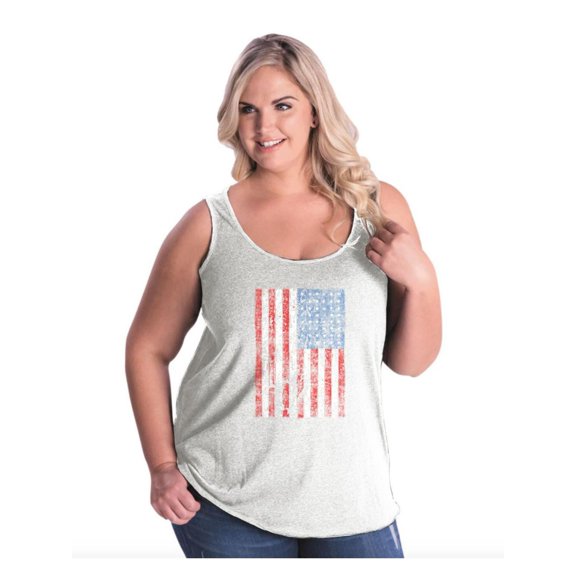 Women's Plus Size Tank Top - American Flag 4th of July