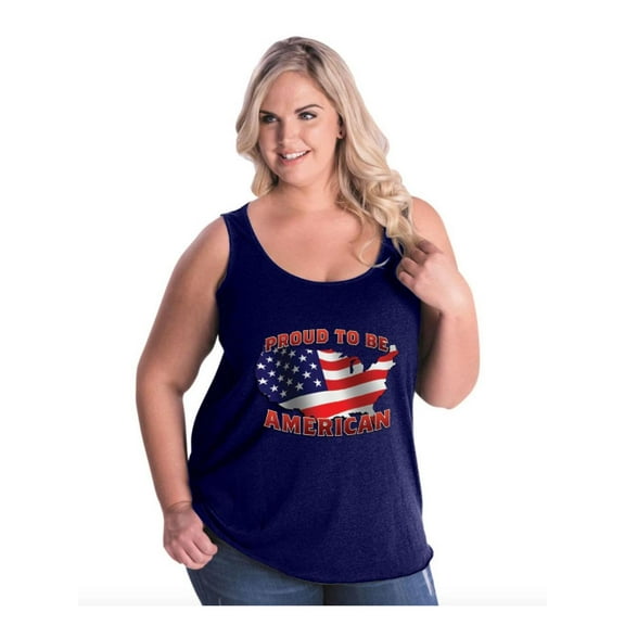 IWPF - Women's Plus Size Tank Top - American Proud To Be US Flag