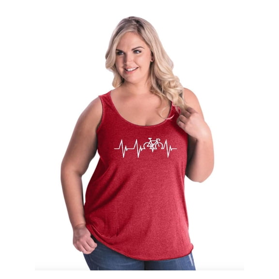 Women's Plus Size Tank Top - Bicycle Heartbeat