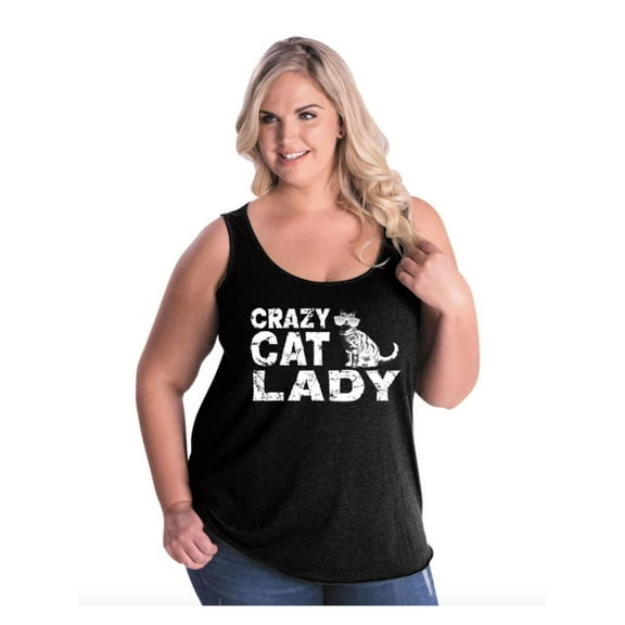 Women's Plus Size Tank Top - Crazy Cat Lady