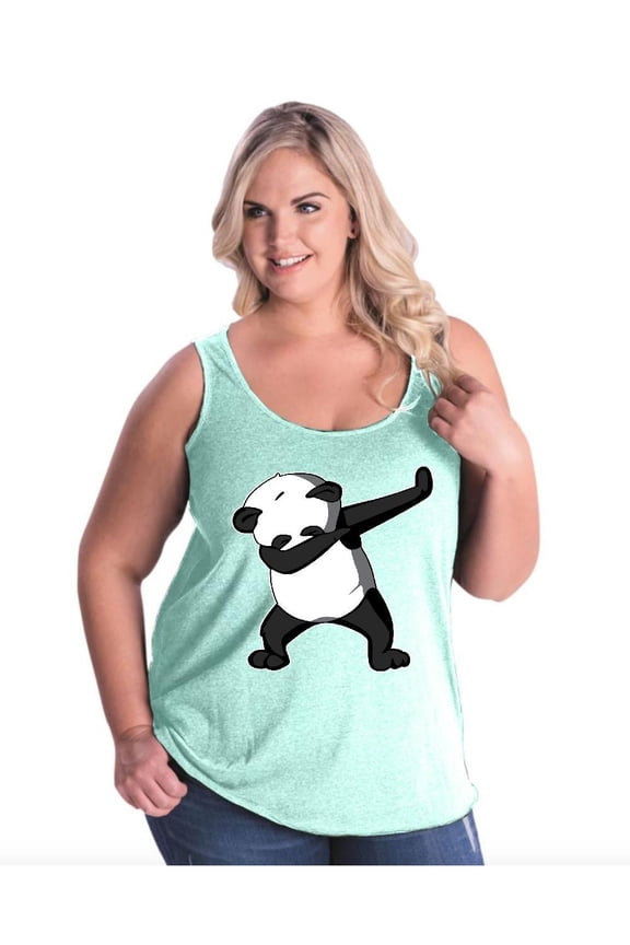 Women's Plus Size Tank Top - Dancing Panda