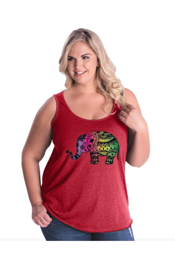 Women's Plus Size Tank Top - Elephant
