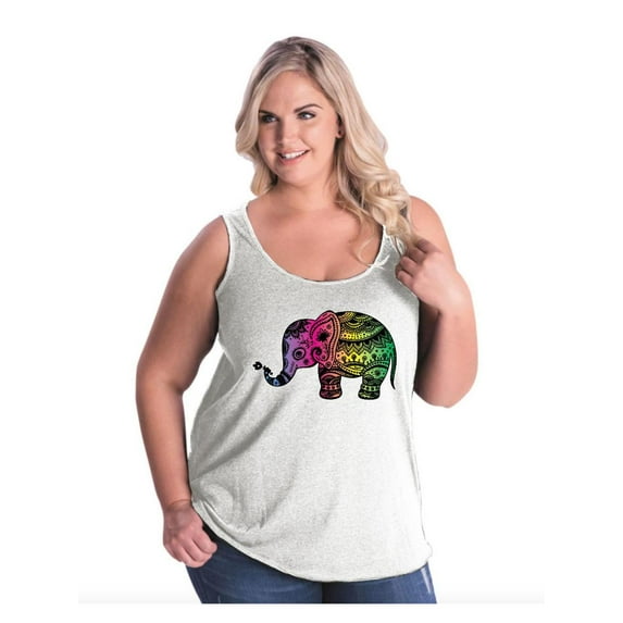 Women's Plus Size Tank Top - Elephant