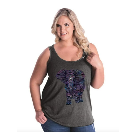 Women's Plus Size Tank Top - Elephant