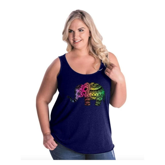 Women's Plus Size Tank Top - Elephant