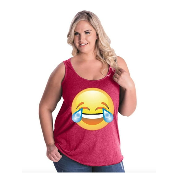 IWPF - Women's Plus Size Tank Top - Emoji Laughing Tears
