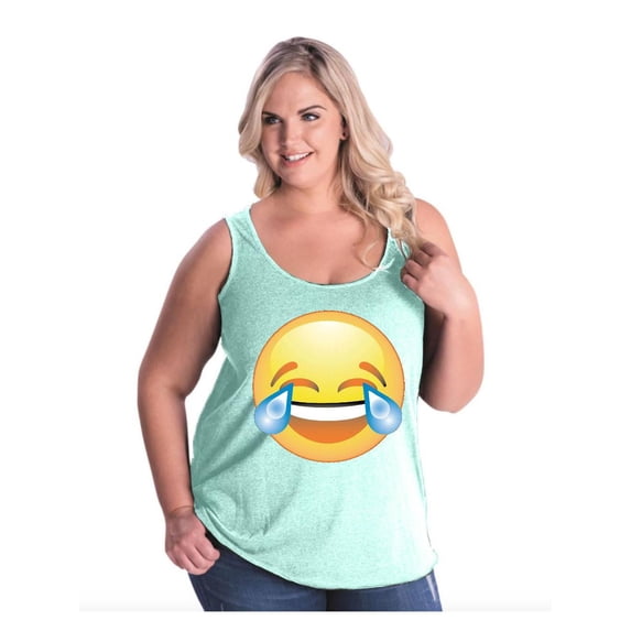 Women's Plus Size Tank Top - Emoji Laughing Tears