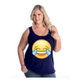 thumbnail image 1 of Women's Plus Size Tank Top - Emoji Laughing Tears, 1 of 3