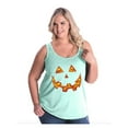 thumbnail image 1 of Women's Plus Size Tank Top - Halloween Costume Pumpkin Face, 1 of 3